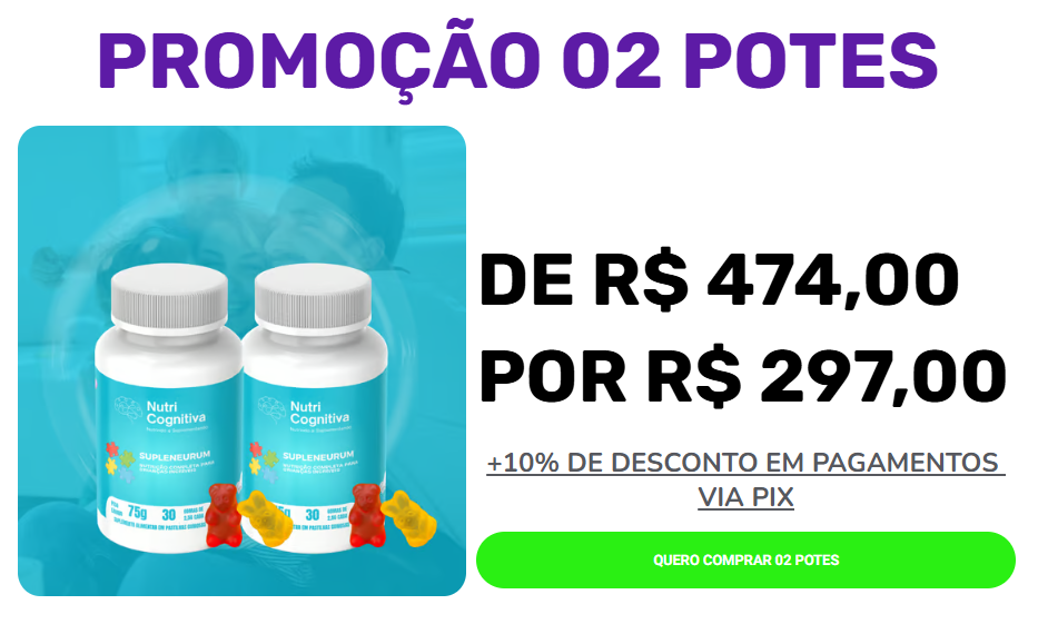 Kit com 2 potes de Supleneurum, suporte nutricional completo para promover saúde e bem-estar contínuo no espectro do autismo